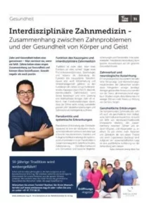 Blog article about interdisciplinary dentistry at Smilezone Dental Practice Zug.
