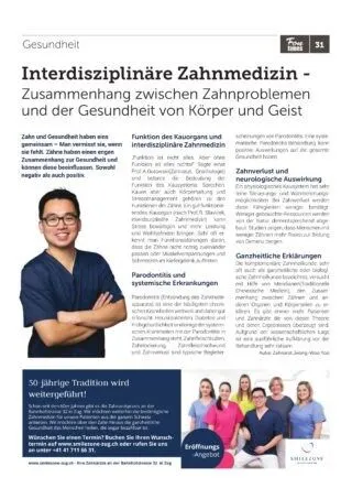 Blog article about interdisciplinary dentistry at Smilezone Dental Practice Zug.