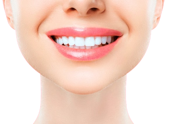 Woman with healthy, white teeth after professional dental hygiene at Smilezone Zug.